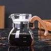 Hand Drip Glass Coffee Maker Pot 300ML Wooden Handle Coffee Pot Glass Coffee Maker High Borosilicate Glass Coffee Pot