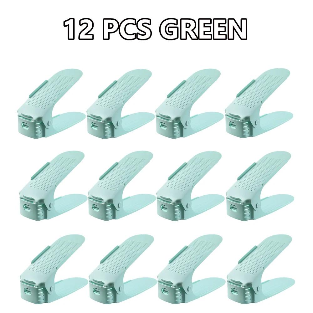 6/8/12/14Pcs Adjustable Shoe Organizer Shoe Support Rack,Space Saving Shoe-Shelf for Closet,Shoe Organizer Shoe Rack for Cabinet