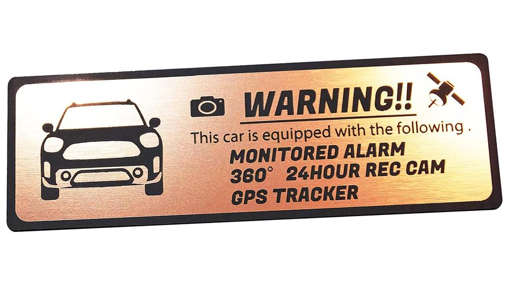 Honami Works Security Emblem for 3rd Generation Mini Dash GPS and Sticker Crossover, 24-Hour Surveillance, Cam, Tracker, (Pink Gold)