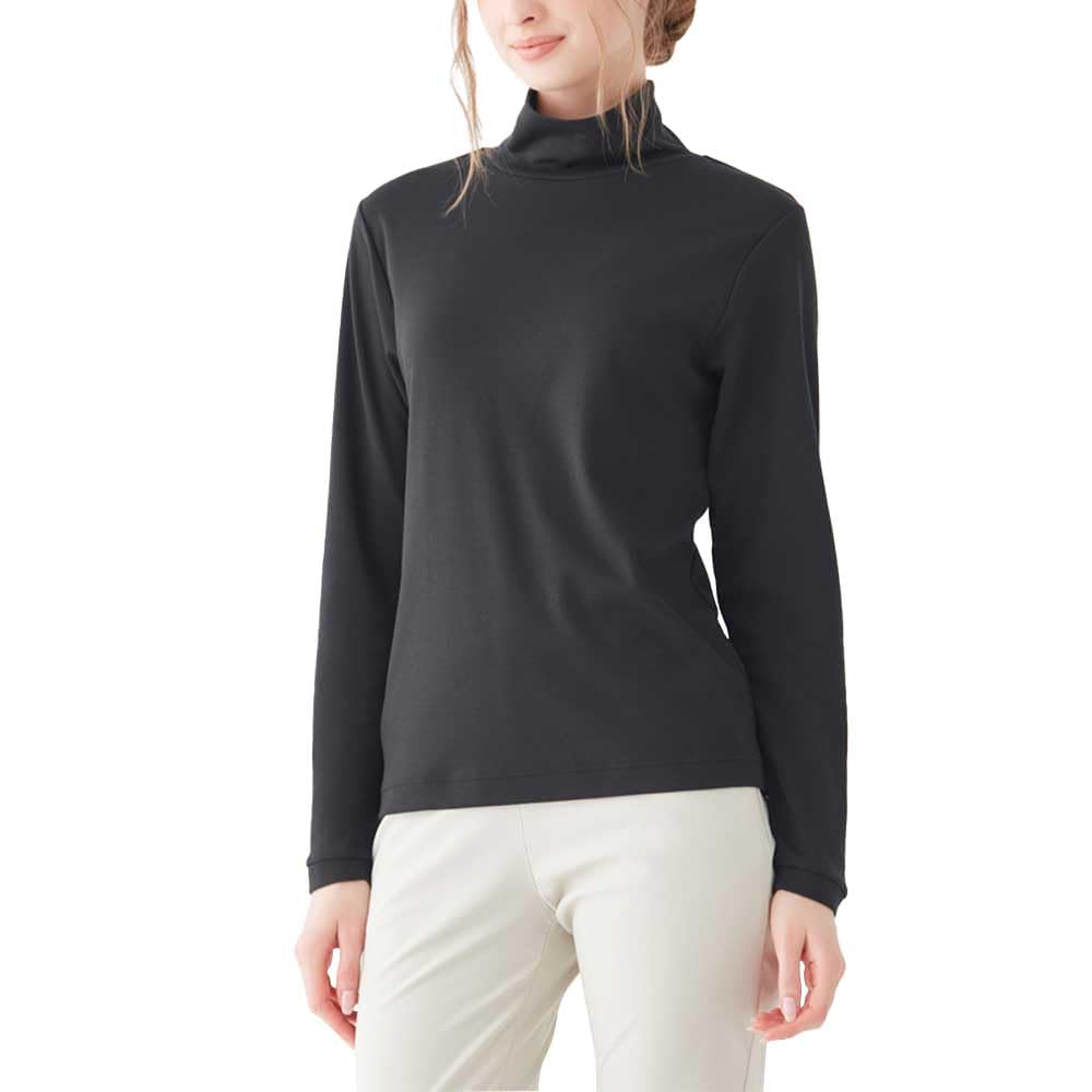 

Топы KIREILABO Fitte Organic Cotton с длинным рукавом и высокой горловиной KB5245P Черный M [Gunze] Женские