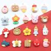 5Pcs Bear Bee Flower Donut Ice Cream Resin Earring Charms for DIY Keychain Bracelets Pendant Necklace Jewelry Making Findings