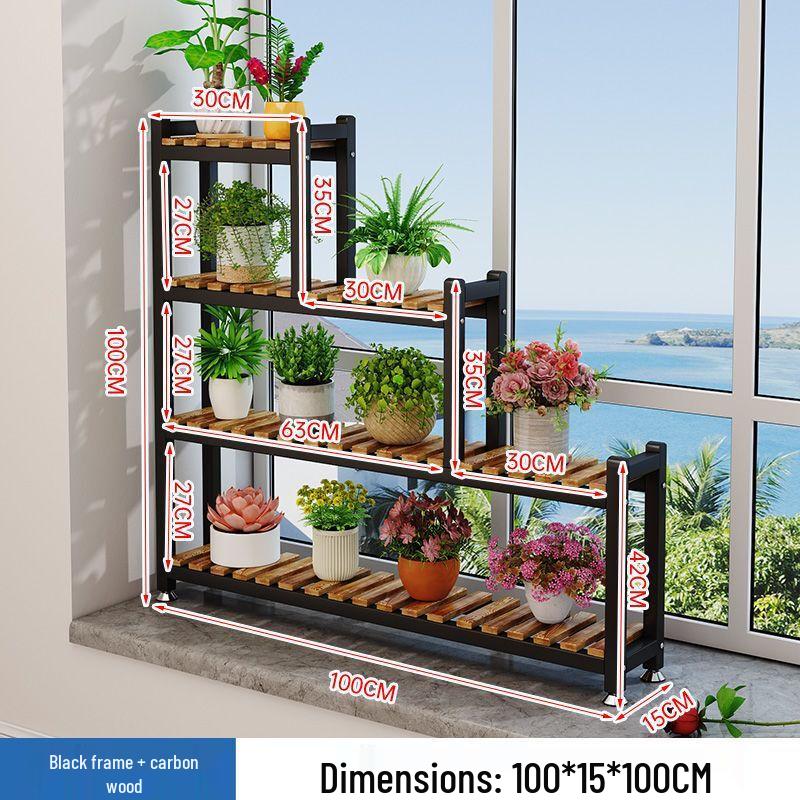 Multi-layer Iron Art Balcony Ladder Plant Stand