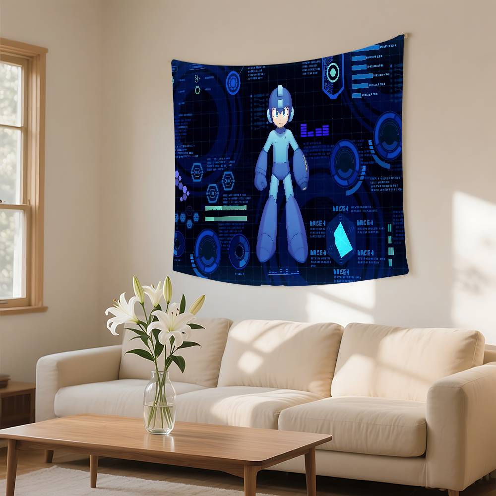 MMega Man Game Fashion Tapestry Wall Hanging Tapestry Art Deco Blanket Curtain Hanging At Home Bedroom Living Room Decor