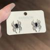 New Exaggerated Gothic Dark Halloween Earrings For Women Simple Personality Punk Black Spider Pearl Stud Earrings Party Jewelry
