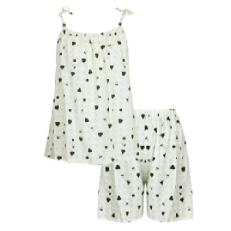 Shop   Women S StrAp A Line Shirring ShortS pAjAmA Set chA wSet 21371 Grey