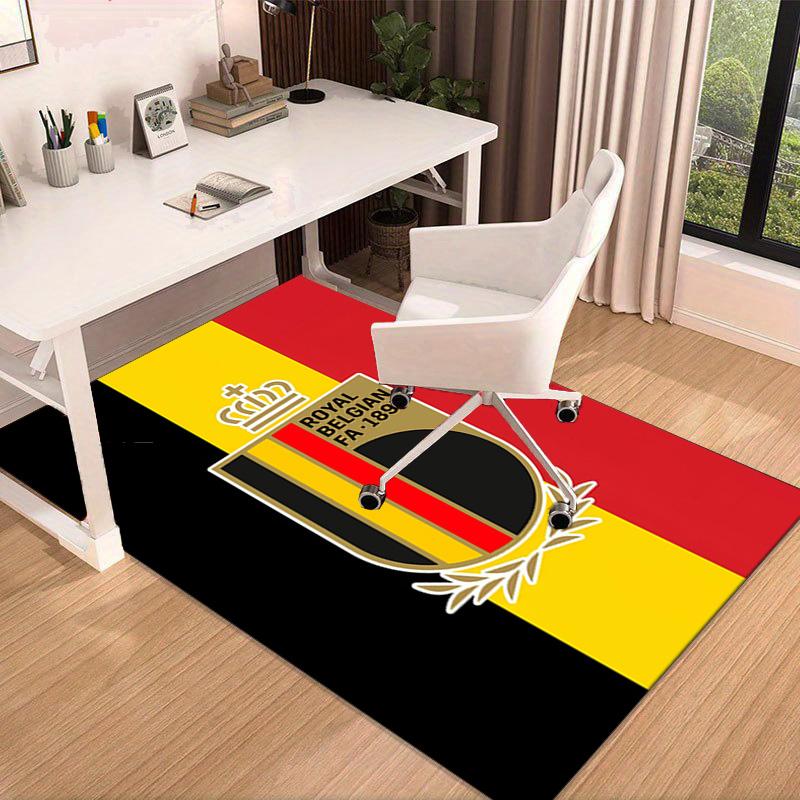 Belgian Football Association Emblem Area Rug Office rug, Chair Rug, Decor Carpet Livingroom bedroom Mat, Large Size Fan gifts Christmas gifts