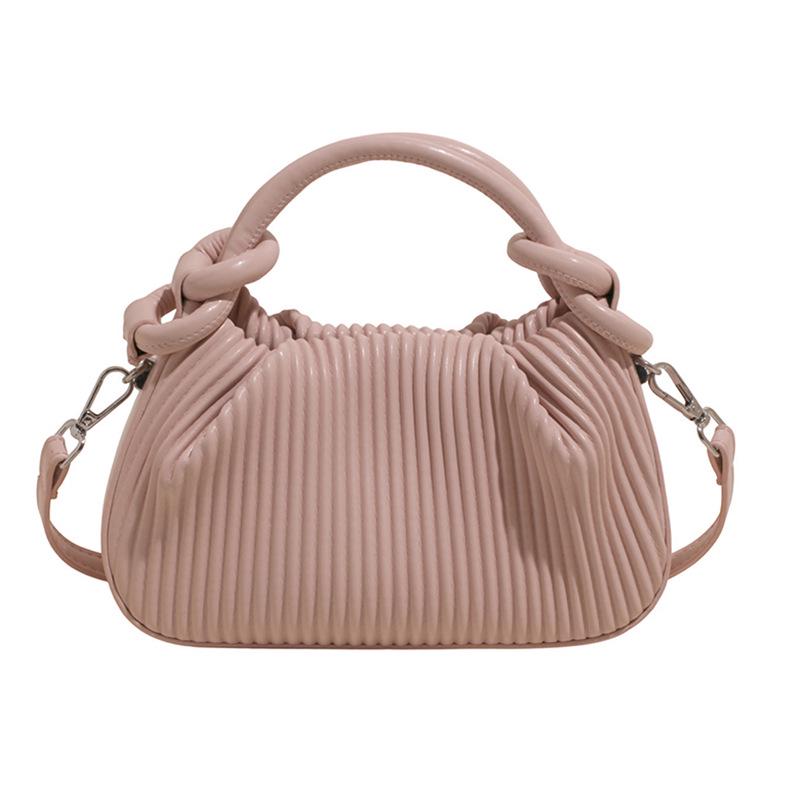 Versatile Striped Pleated Handbag - Women's 2025 Fashion Small Square Shoulder Bag