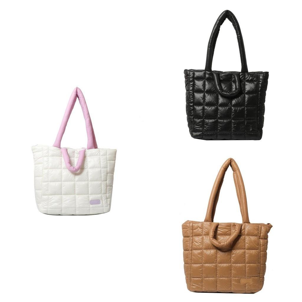 Fashionable Large Capacity Diamond Grid Cotton Jacket Tote Bag Women's 2023 Winter New Popular All-match Underarm Shoulder Bag