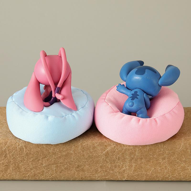 2pcs  Stitch Angel Action Figure Cute Kawaii Cartoon Character Toy Doll Creative Model Decoration For Kid Birthday Gifts