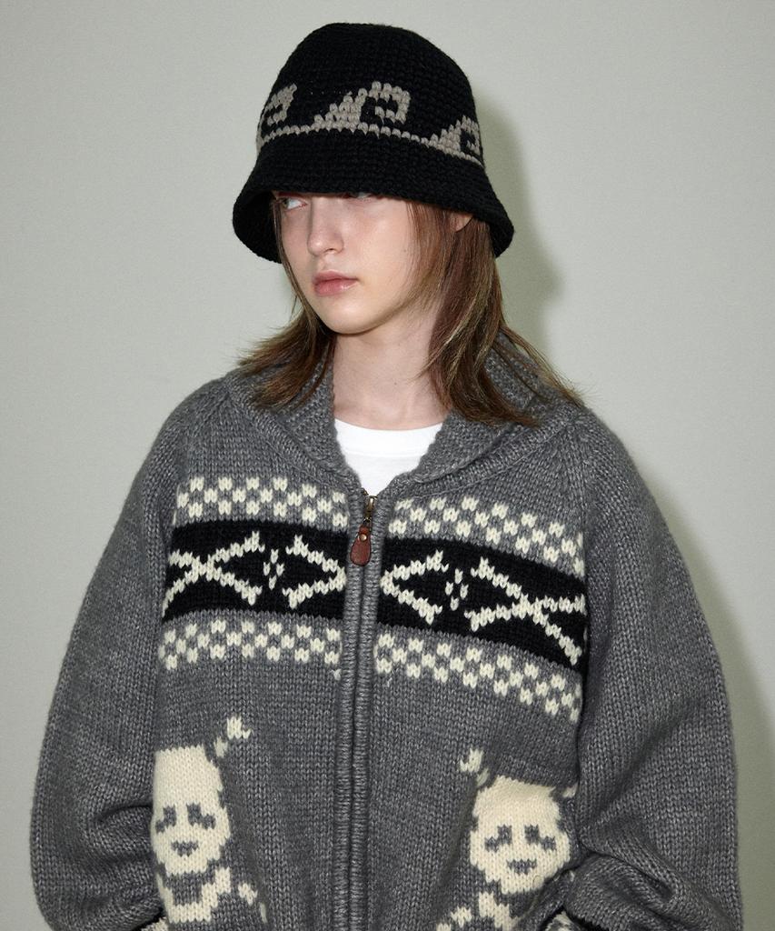 MAHAGRID Swell Handmade Knit Bucket Hat Black(Mg2Efmab35A)