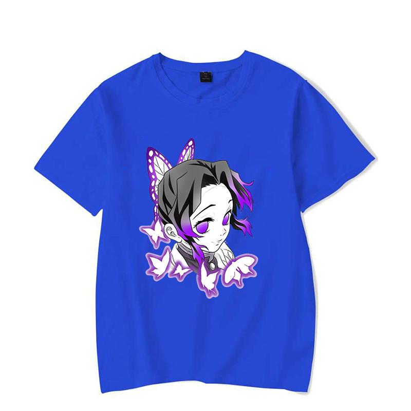 New Hot Anime Kochou Shinobu Print T Shirt Women Men Short Sleeve Tops Tees Summer Fashion Loose Casual T-shirt