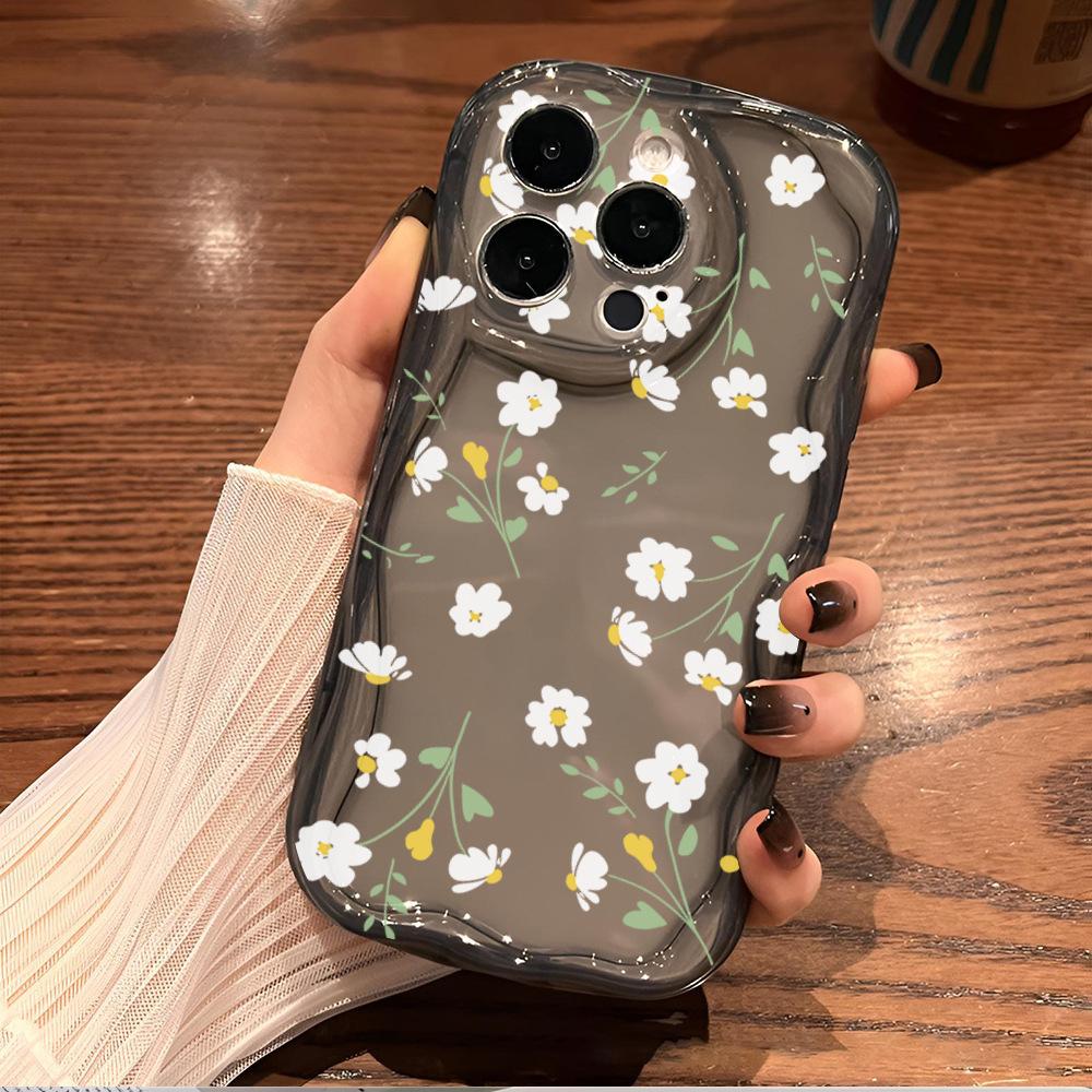 North American Station Ins Wind Fresh Little White Flower Mobile Phone Case iPhone12pm Simple Women's Soft Silicone Apple 16pro