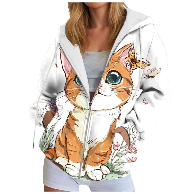 Felpa con cappuccio e zip da donna