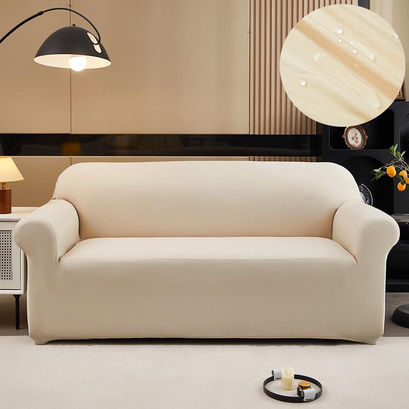 Simple Solid Color Waterproof Sofa Cover Elastic Dustproof Cover Cloth Anti Cat Scratch Urine Proof Sofa Towel Sofa Protective Cover