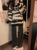 Striped Casual Round Neck Pullover Knitwear - 2025 Autumn/Winter Loose Long Sleeve Women's Sweater