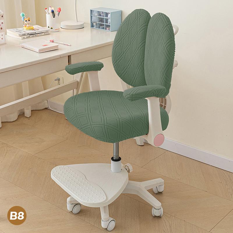 15 Colors Waterproof Anti-dirty Stretch Special Seat Cover for Double-back Children Study Chair Rotate Computer Chair Slipcover
