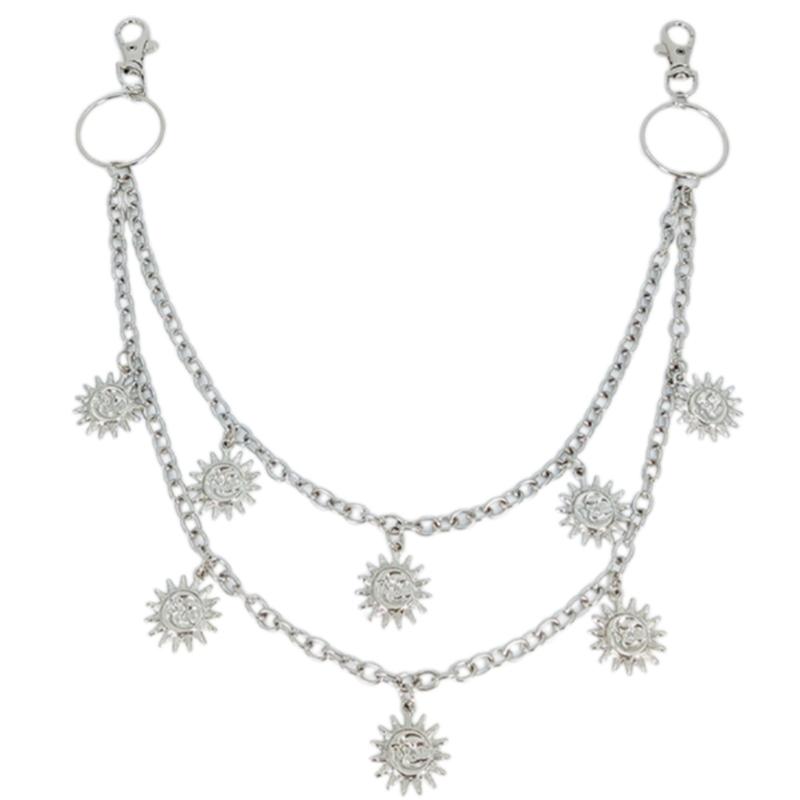 2layer Hiphop Waist Chain with Star Tassels Waist Charm Street Pants Chain Body Chain Trousers Chain Hiphop Accessory