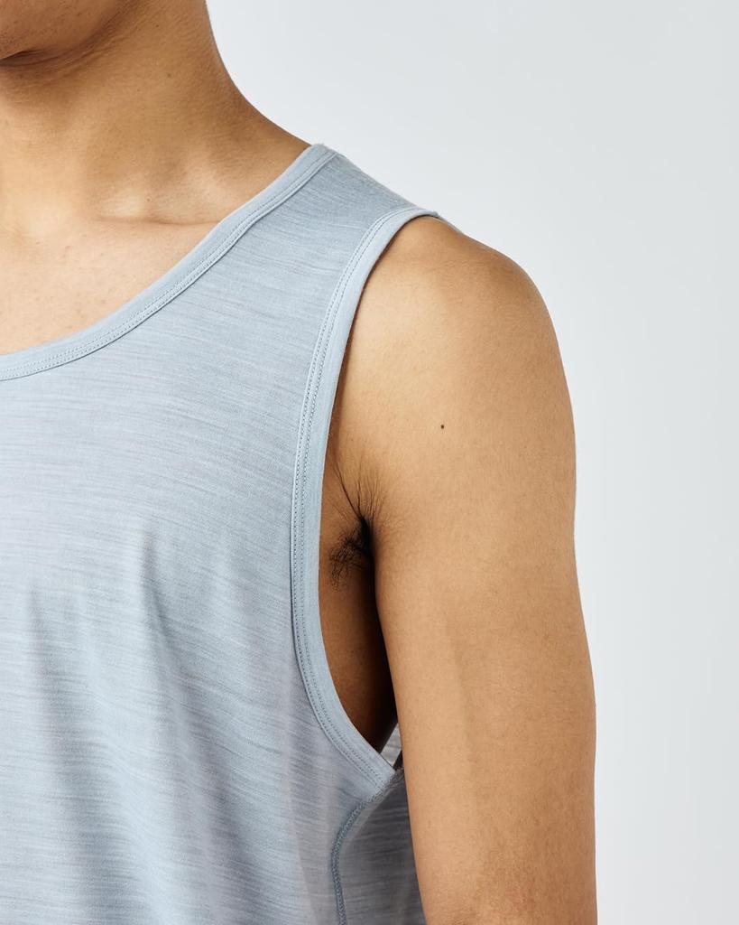 [super.natural] [sn] Supernatural P140 Everyday Tank Top, Merino Wool, Sweat-wicking, Quick-drying, Odor-resistant, Running & Training, Men's, Sky Gre
