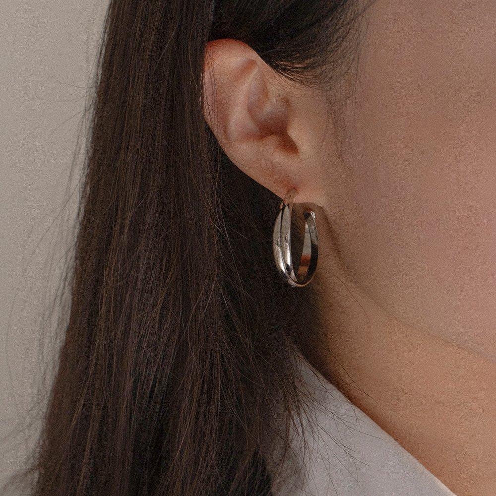 Eg356 Bold Two Line Earring