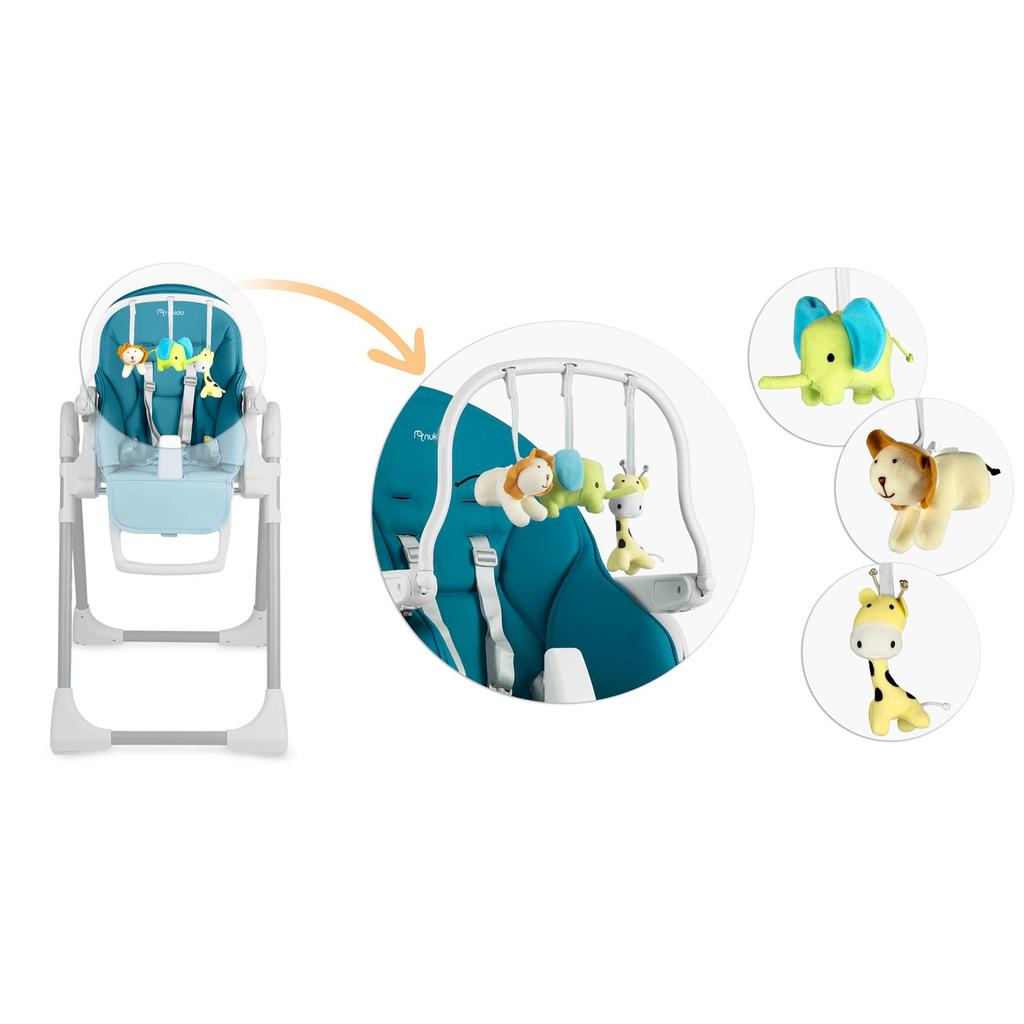 Belo Baby High Chair With Table And Lounger, With Toy Bar