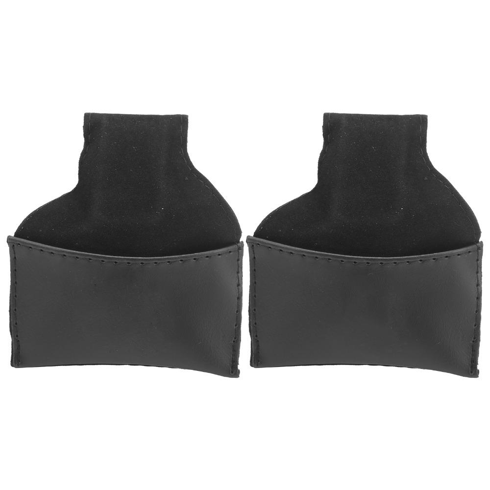 2PCS With Clip Billiard Cue Chalk Holder PU Leather Billiard Chalk Pouch  Billiards Game