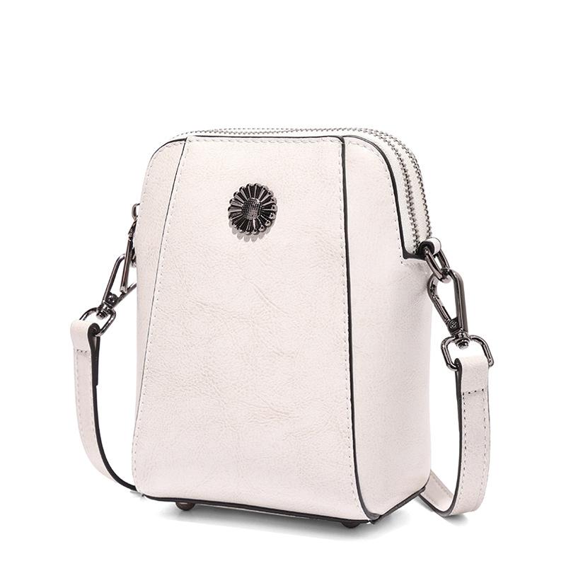 

Genuine Leather Small Crossbody Bag for Women, Soft Cowhide Phone Purse, Vintage Square Shoulder Sling Bag, Fashion Coin Handbag