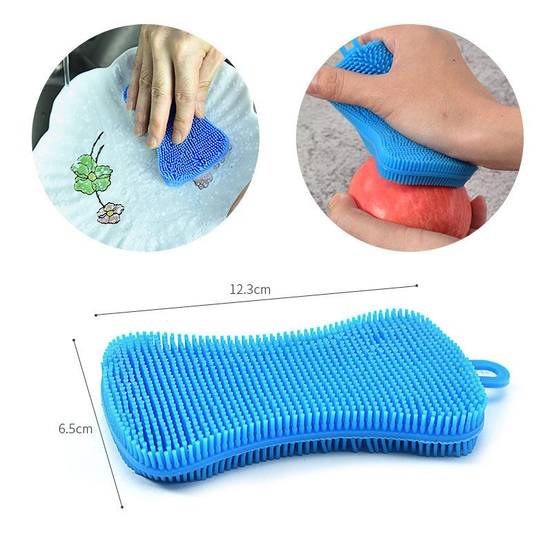 Multicolor Silicone Dishwashing Brush for Stain Removal – Durable Kitchen Cleaning Tool