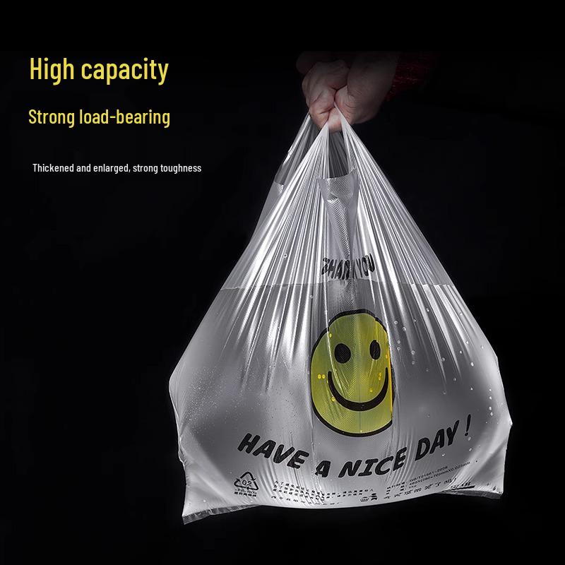 100 pcs Smiley Face Thick Transparent Plastic Food Bags with Free Shipping