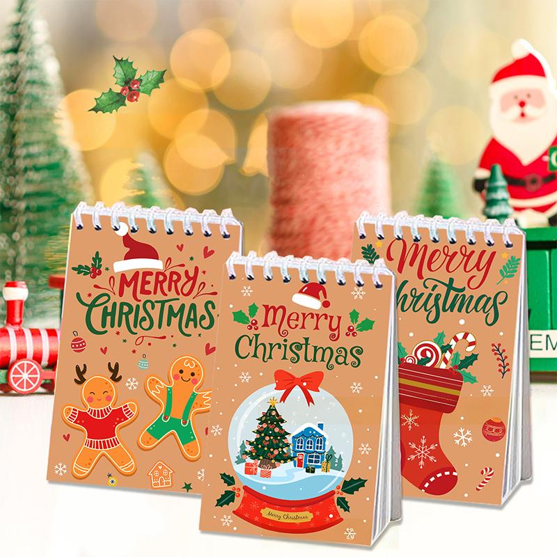 Zestaw 4/8/16 szt. Świąteczny Spiralny Notes Kieszonkowy Przenośny Mini Notes Notes Spiralny Dzienniki Szkolne Upominki na Imprezę Świąteczną