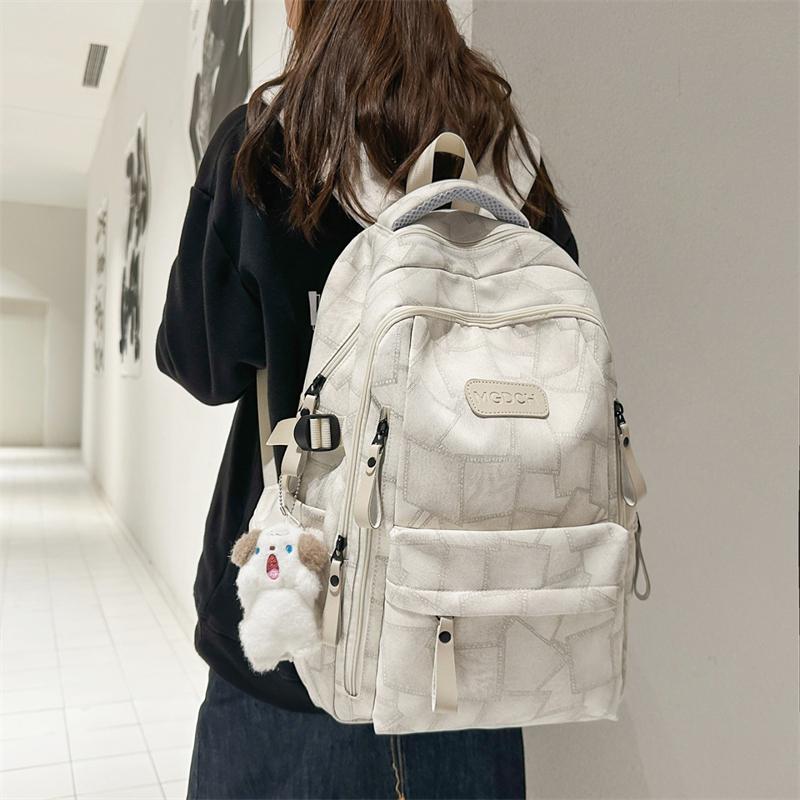 Stone Texture Pattern Student's Schoolbag Large Capacity Unisex Backpack