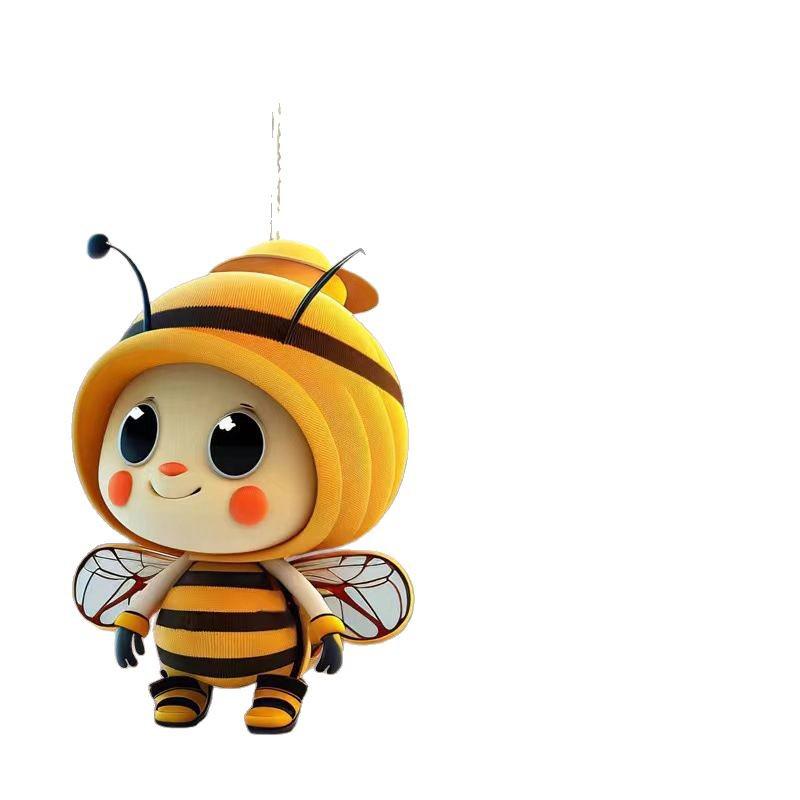 Double-Sided HD Acrylic Bee Pendant for Car Rearview Mirror - Christmas Ornament