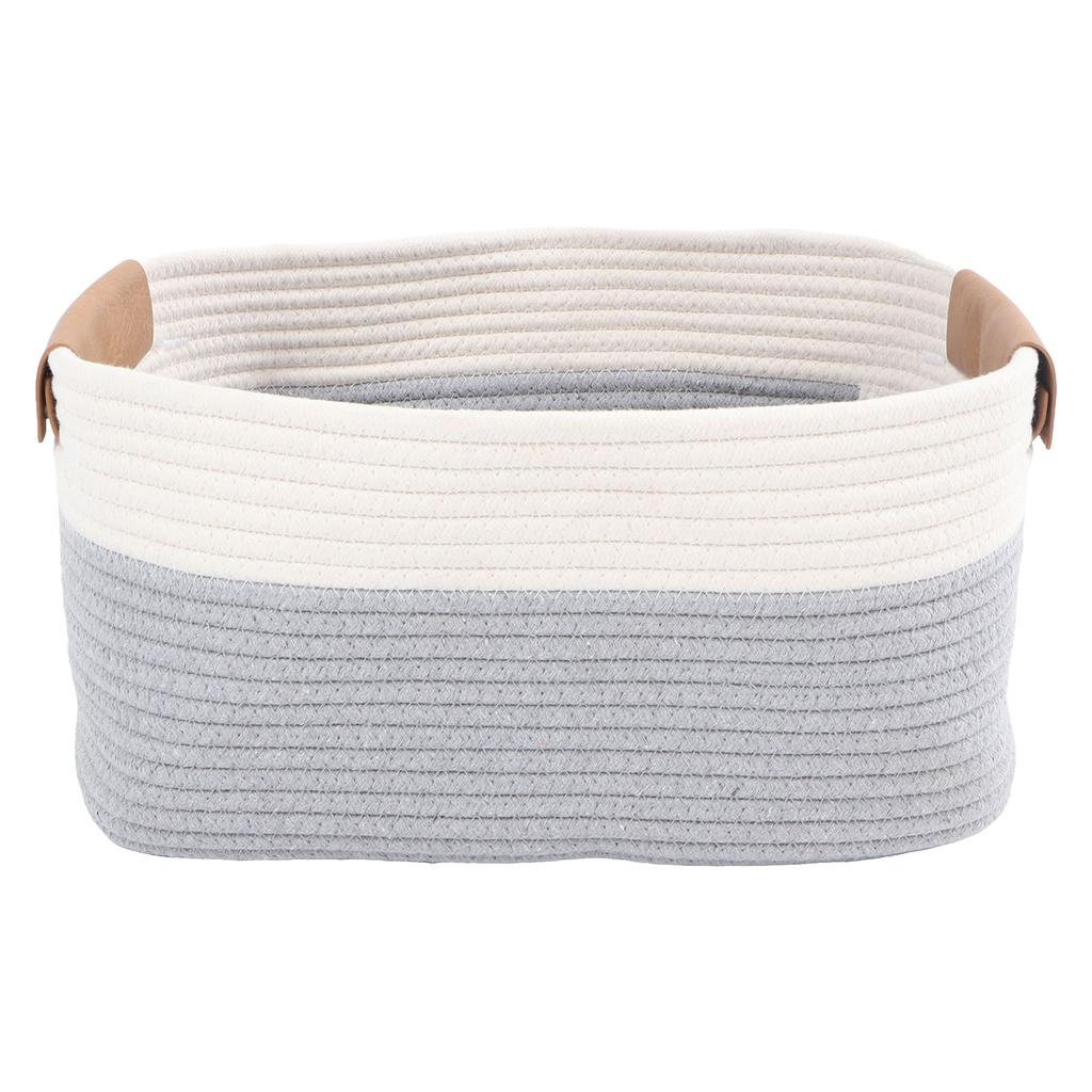 Košík z bavlněné šňůry Velká kapacita Multifunkční Pletený provazový koš na deky s uchem na prádlo