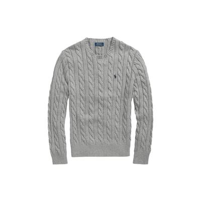 Polo Suéter Confortável Liso em Tricô de Trança Masculino Cinza 710775885-013