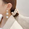 2023 Vintage Pearl Drop Earring For Women Ancient Sliver Color Long Pendant Dangle Earring Statement Ear Zircon Exquisite Gift
