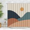 Abstract Art Nordic Wind Boho Shower Curtain Polyester Bath Accessories Morandi Color Block Curtains For Bathroom Decor Hooks