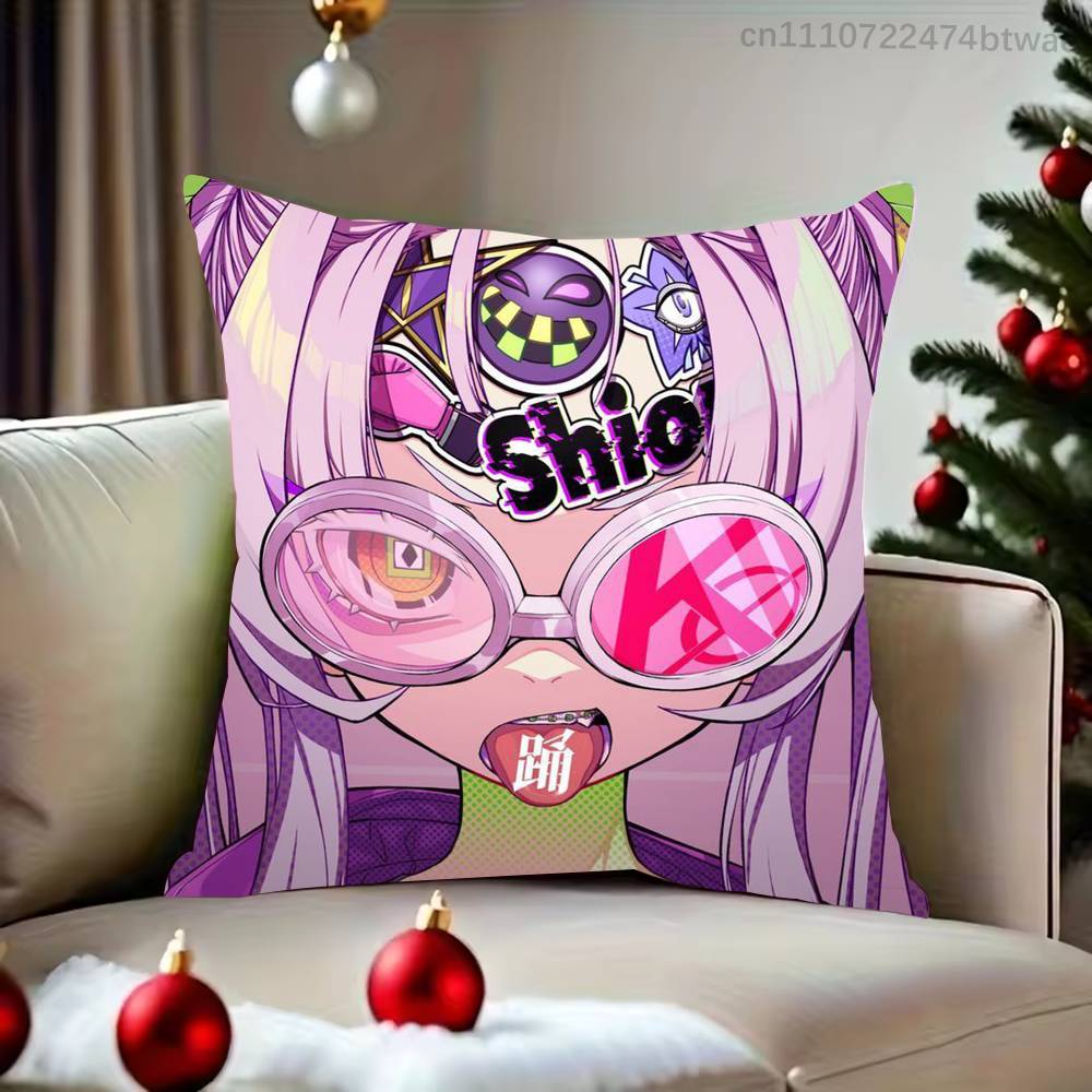 Hololive Murasaki SShino Pillow Case For Living Room Bedroom Hotel Pattern Printed Cushion Cover Decorations and Protector