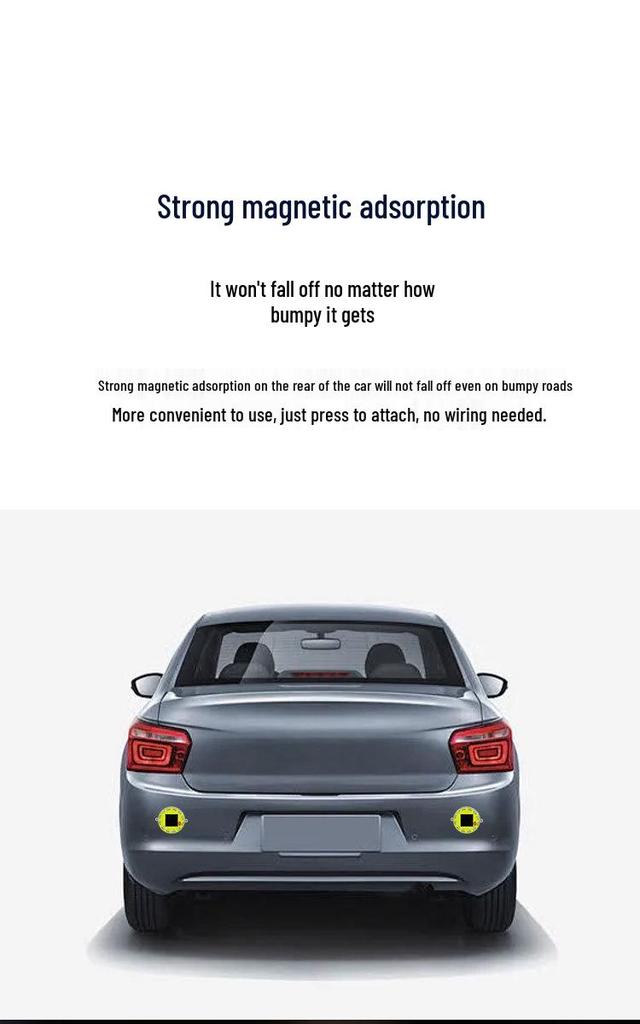 Solar-Powered LED Warning Lights for Cars/Motorcycles - No Wiring Needed