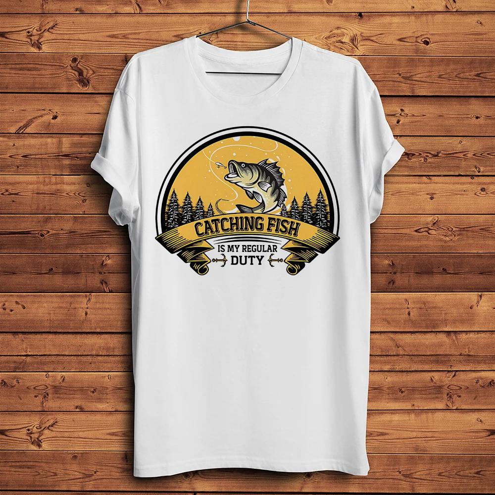 Fishing FisherUnisex Funny Vintage Lucky Fish T ShirtHomme Short Sleeve Oneck Casual TShirtUnisex Breathable Print Tee