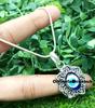 Evil Eye Gemstone 925 Sterling Silver Plated Gifted Pendant FPD-P83