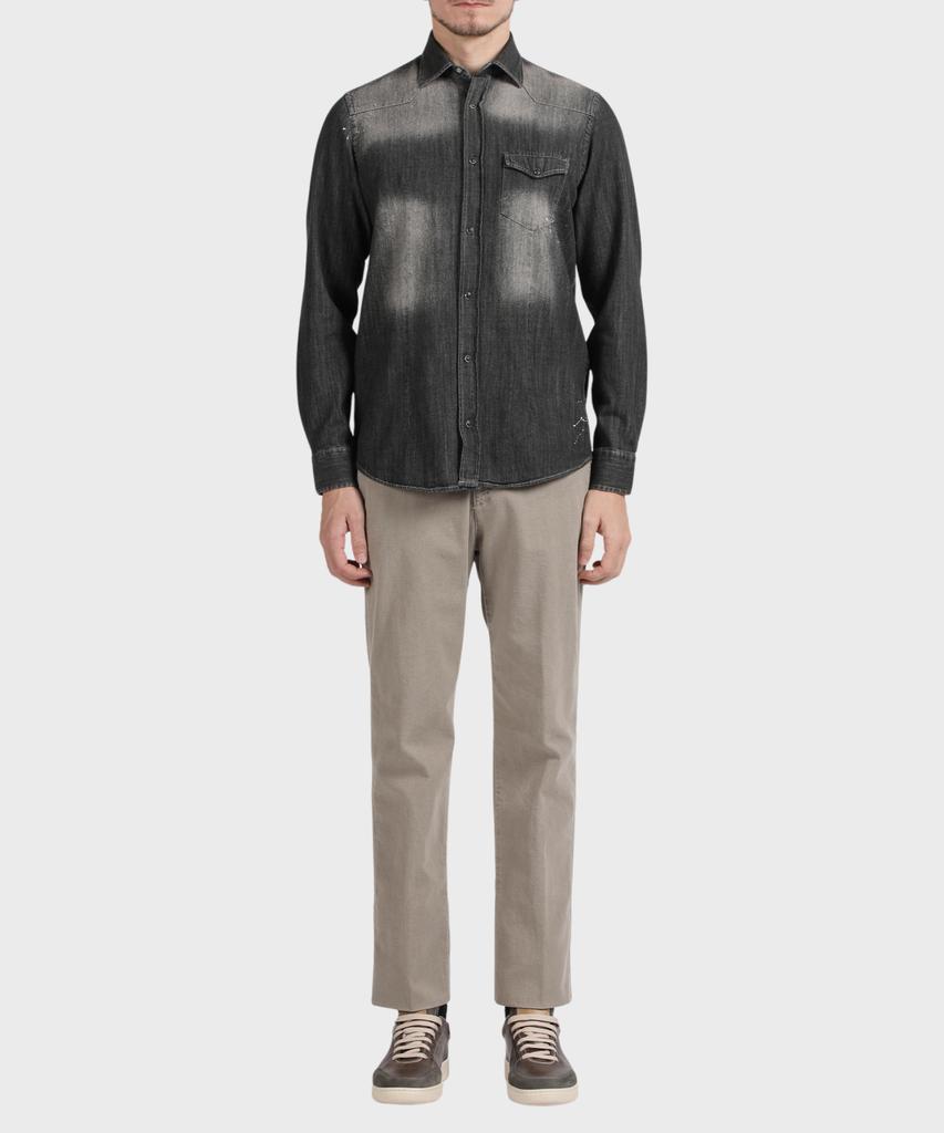 PANICALE Brown Brushed Cotton Regular Fit Pants