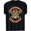 Lustiges Herren-T-Shirt, Fokus auf Arthritis - Ibuprofens Sohn Reit-Grafik-T-Shirt mit Totenkopf- und Brillen-Design, Rot und Weiß, Lässig