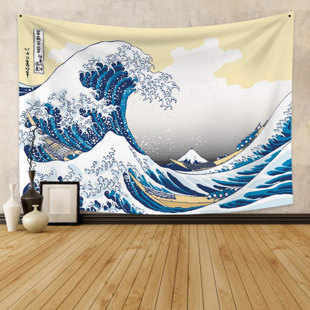 Qinunipoto Mount Fuji The Great Wave Off Views of Mount Decorative Art Wall Katsushika 19th Japanese Modern Housewarming Room Change the