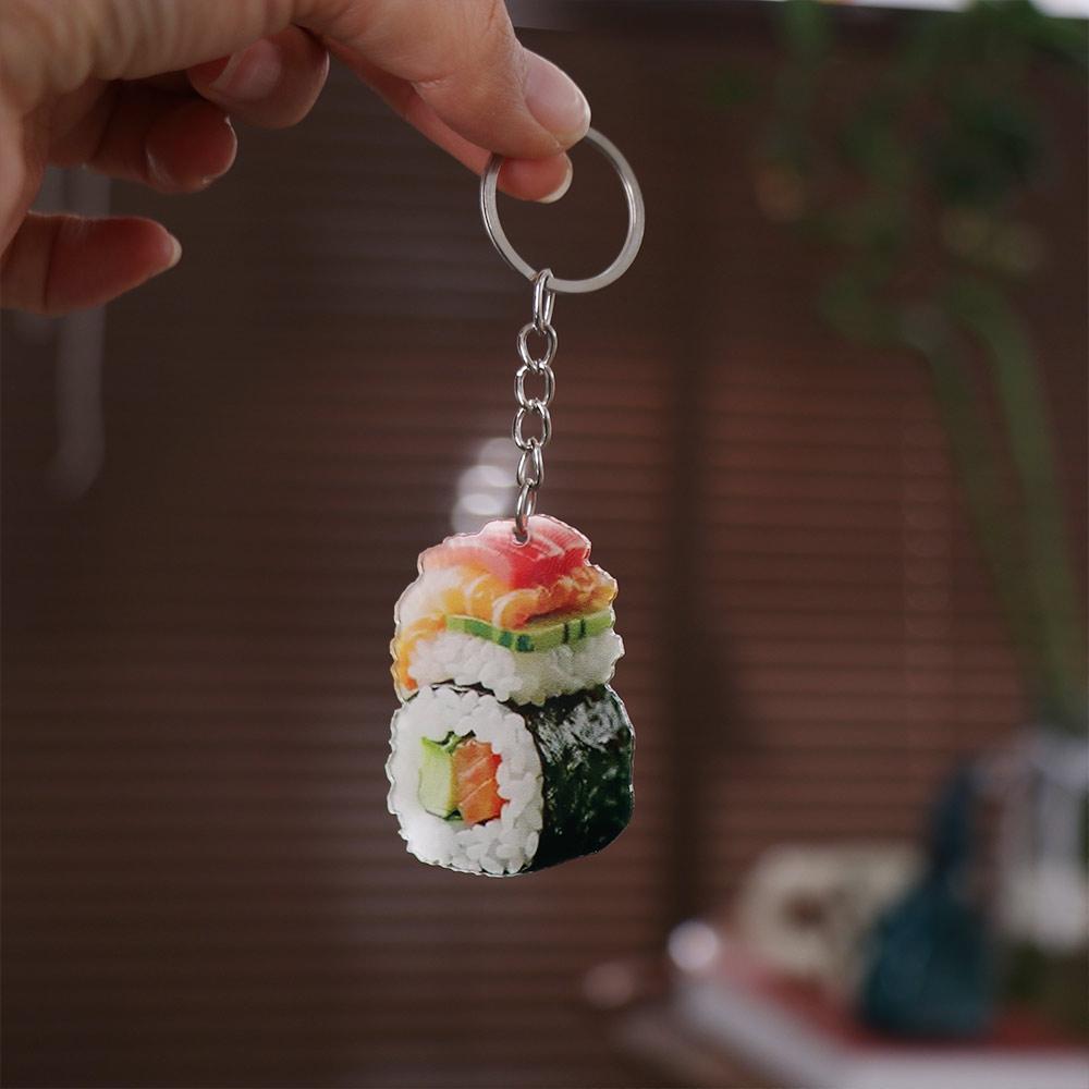 Cute Sushi Food Pendant Mini 2D Hanging Ornament Fashion Sushi Keychain Gift