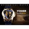 WINNER Steampunk – montre-bracelet mécanique automatique pour hommes, Triangle, squelette doré, mouvement mystérieux, marque de luxe