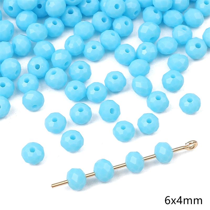 20pcs Blue Color Crystal Glass Loose Space Beads for Bracelet Necklace DIY Jewelry Craft Making Beads