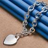 Elegant 925 Sterling Silver Simple Glossy Love Pendant Necklace for Women Fashion Party Wedding Gift Jewelry