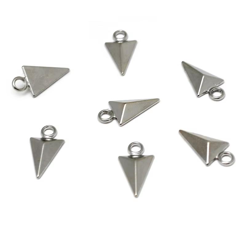 20Pcs Triangle Charms Pendant for Earrings Bracelet Necklace Jewelry Making Stainless Steel Pendants DIY Handmade Accessories