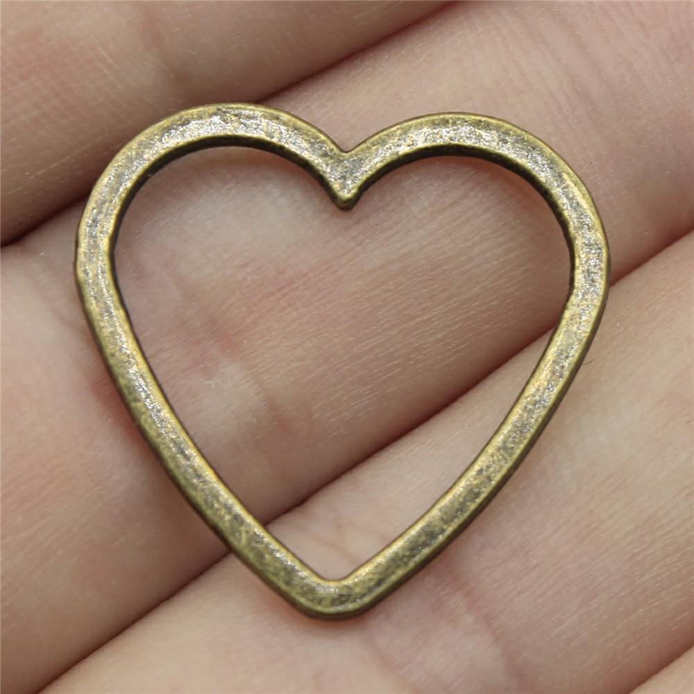 10pcs Hollow Hearts Connector For Jewelry Making Hollow Hearts Charms DIY Handmade Tibetan Finding Jewelry