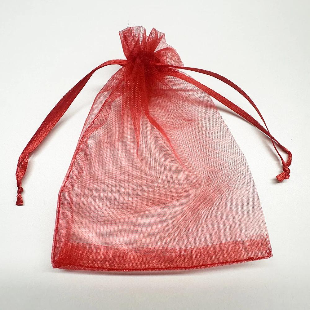 100/50/30pcs White Organza Bags Jewelry Packaging Wedding Party Gift Bags Drawstring Candy Pouches Christmas Small Bag Storage