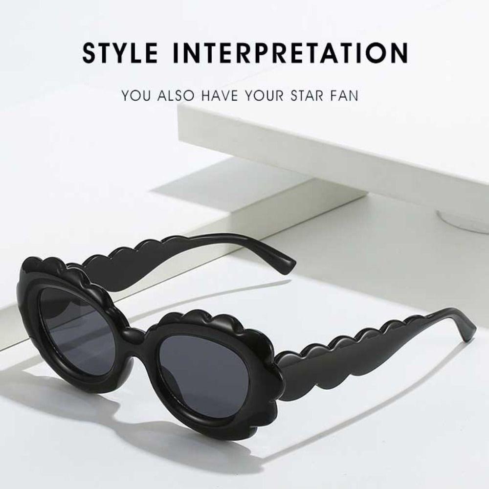 Fashion Sun Glasses Jelly Color Sunflower Flower Sunglasses New Oval Cloud Shape Sunglasses
